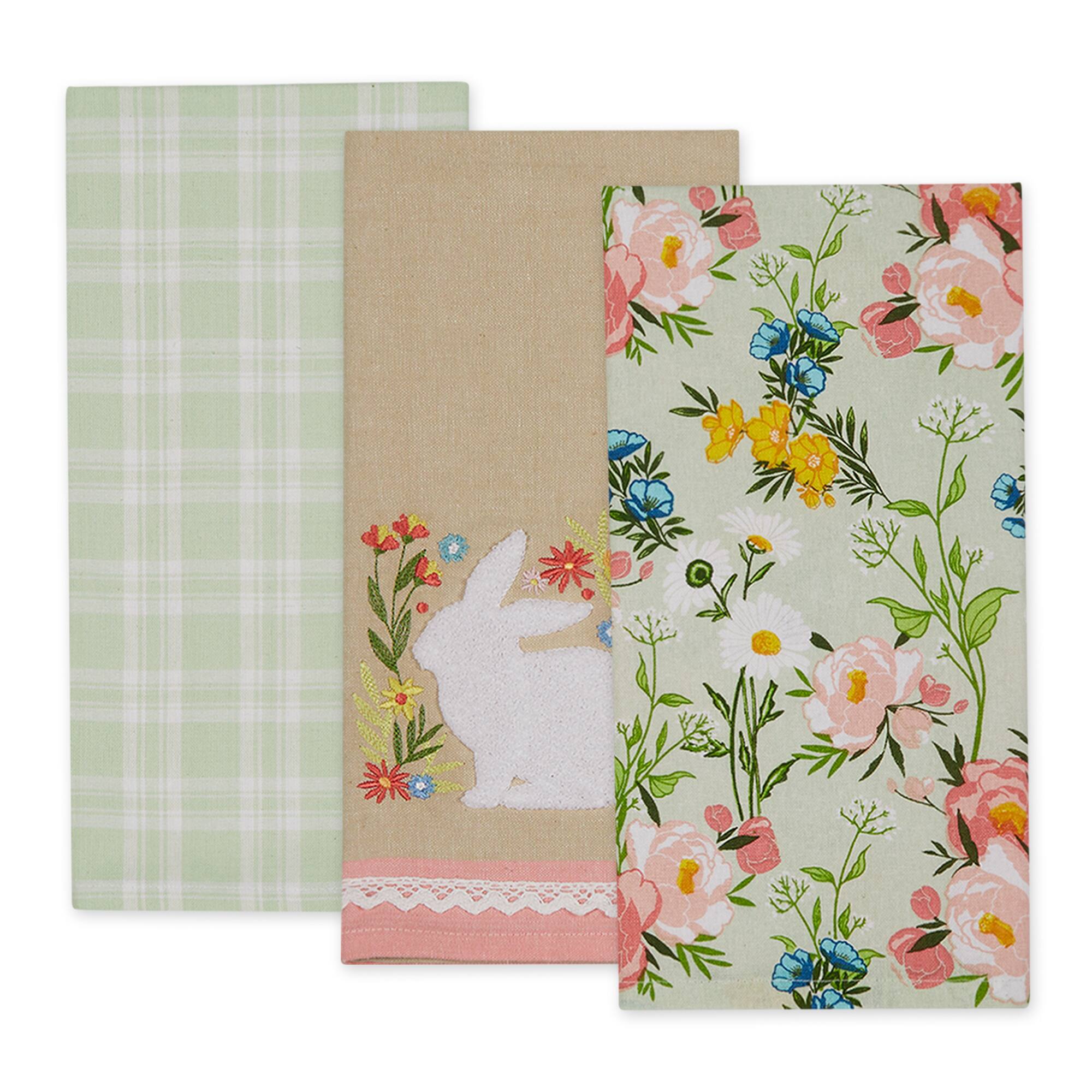 DII® Spring Bouquet Bunny Dishtowel Set